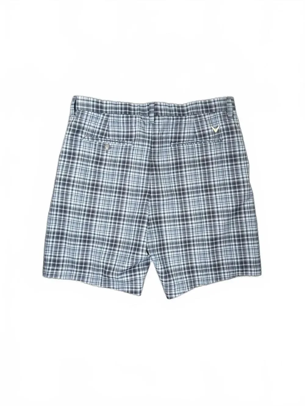 Callaway Men's Blue and Black Plaid Performance Golf Shorts - Size 34
